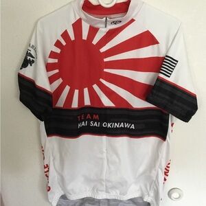 Team Men's Cycling Jersey - White & Red marine corps Okinawa Japan